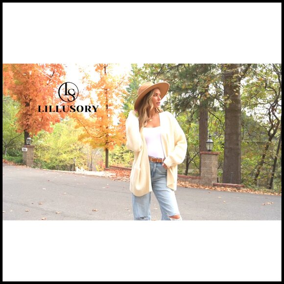 Oversized Knit Cardigan with Pockets, Soft, Slouchy Fit, Cuffed Sleeves - Picture 7 of 7